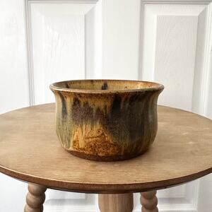 Jim Davis Signed Curved Lip Small Bowl The Pottery Stamp Vintage Stoneware Clay